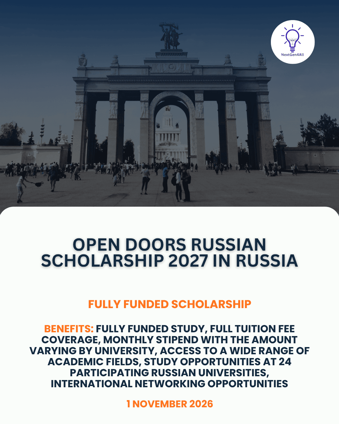 Open Doors Russian Scholarship 2027 in Russia